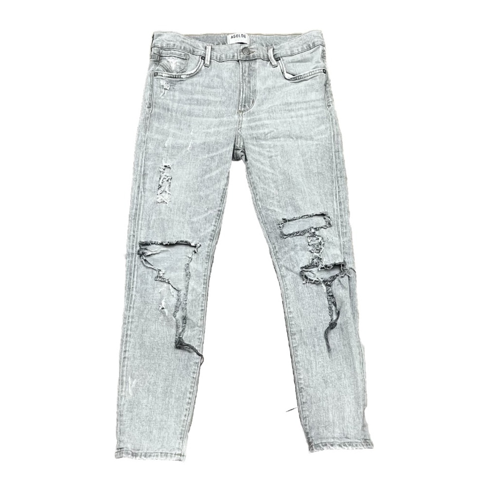 AGOLDE Jeans Womens 28 Gray Feel Good Skinny Organic Cotton Stretch Distressed